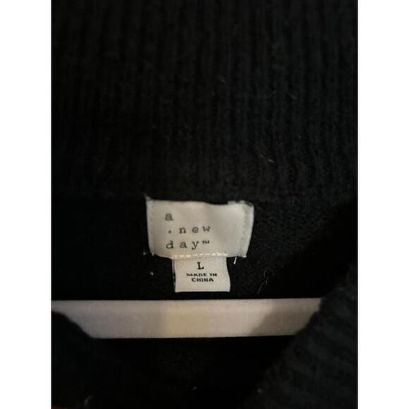 CLOSET CLOSING! LAST CHANCE NWOT A New Day Black Sweater with 'BONJOUR' Graphic - Picture 4 of 6